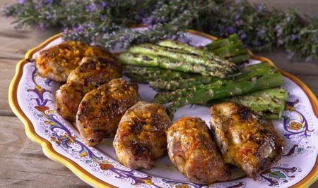 Grapevine-Grilled Chicken with Prosciutto and Aged Monterey Jack