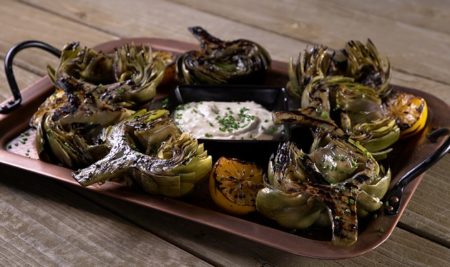 Grilled Artichokes with Charred Lemon Aioli