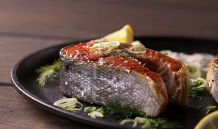 Salmon Grilled on a Shovel