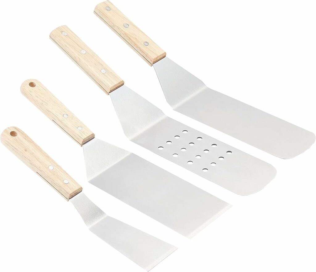 Amazon Basics 4-Piece Stainless Steel Barbecue Spatula Set