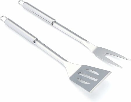 Amazon Basics 4-Piece Stainless Steel Barbeque Grilling Tool Set with Carry Bag