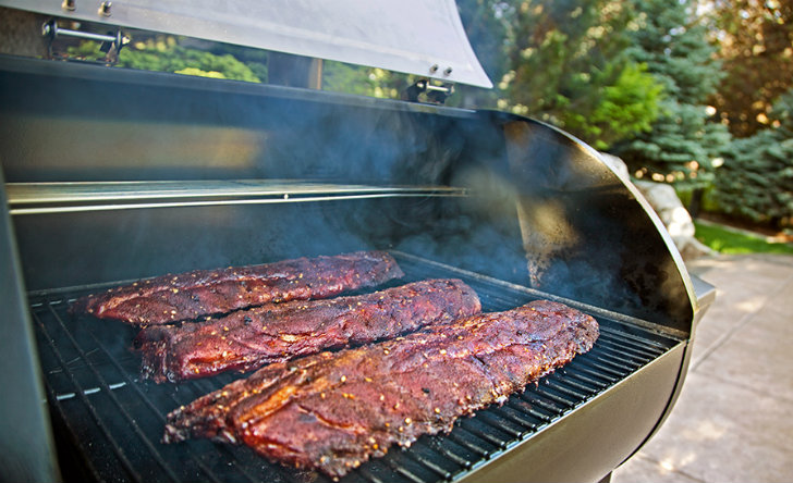 Camp Chef pellet grill with ribs