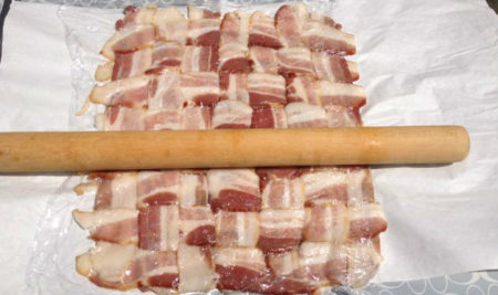 Bacon weave and rolling pin