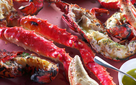 Grilled King Crab with Absinthe Herb Butter
