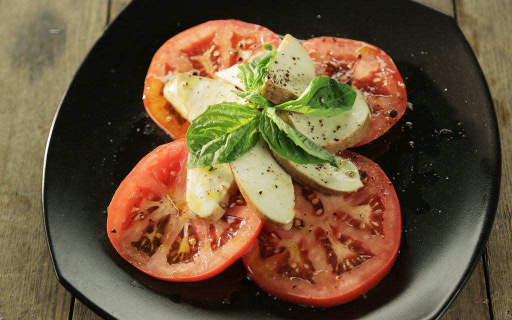 Hay-Smoked Mozzarella (Smoked Caprese Salad)