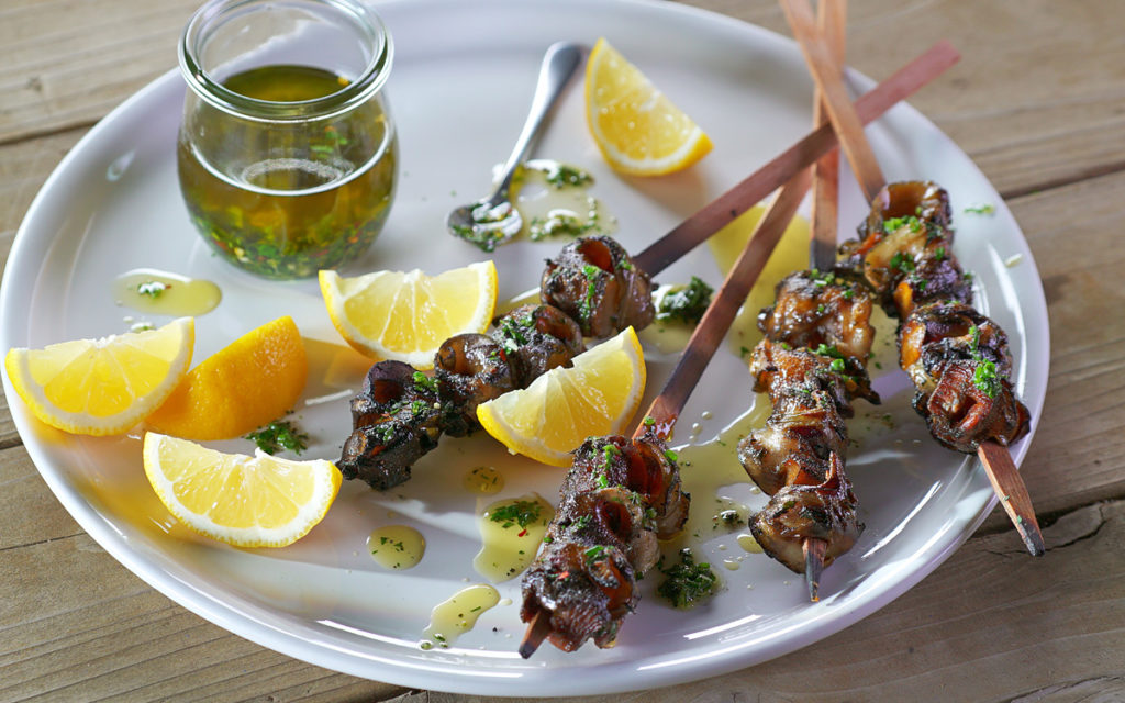 Moroccan Grilled Chicken Kebabs with Charmoula