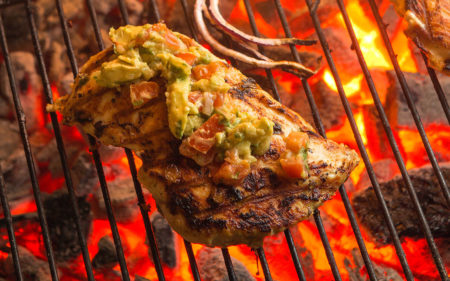 Grilled Cilantro Lime Chicken with Guacamole Salsa