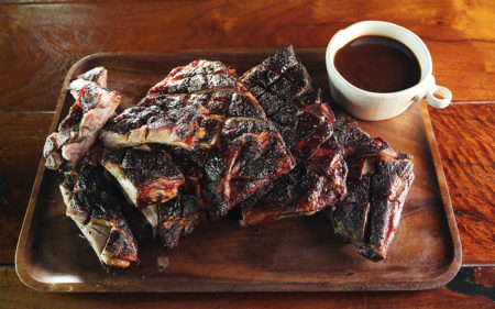 Spice-Smoked Lamb Ribs with Cherry Barbecue Sauce