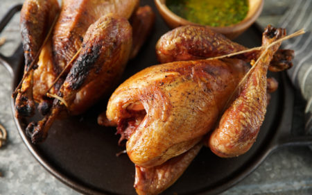 Wood Hearth Chickens with Salsa Verde
