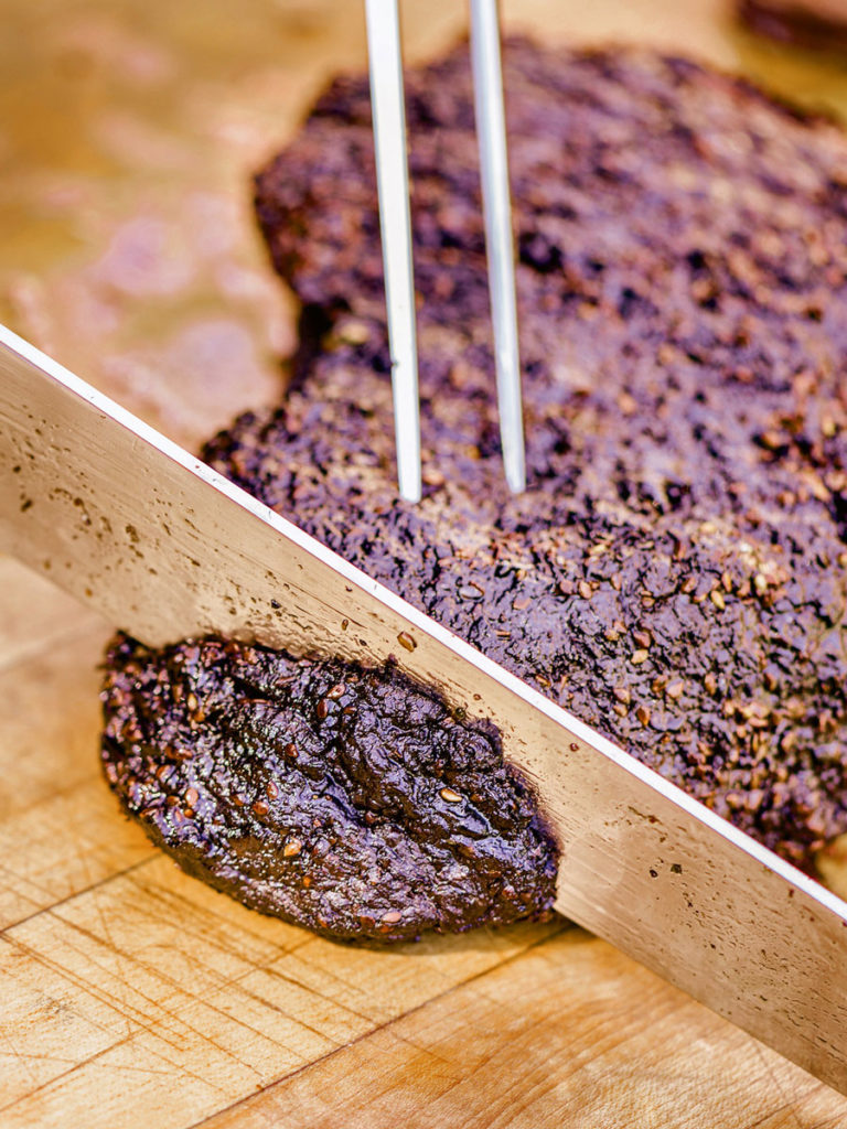 Cut off the tip of the brisket