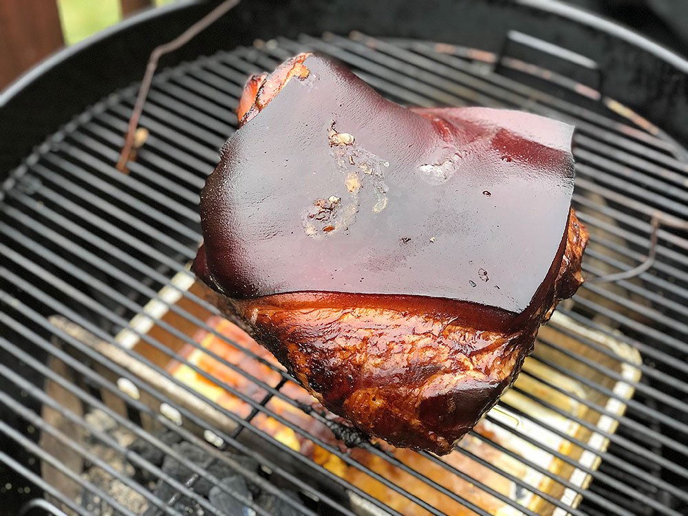 Maple Syrup And Brown Sugar Crusted Smoked Ham