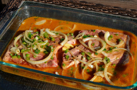 Marinating pork chops