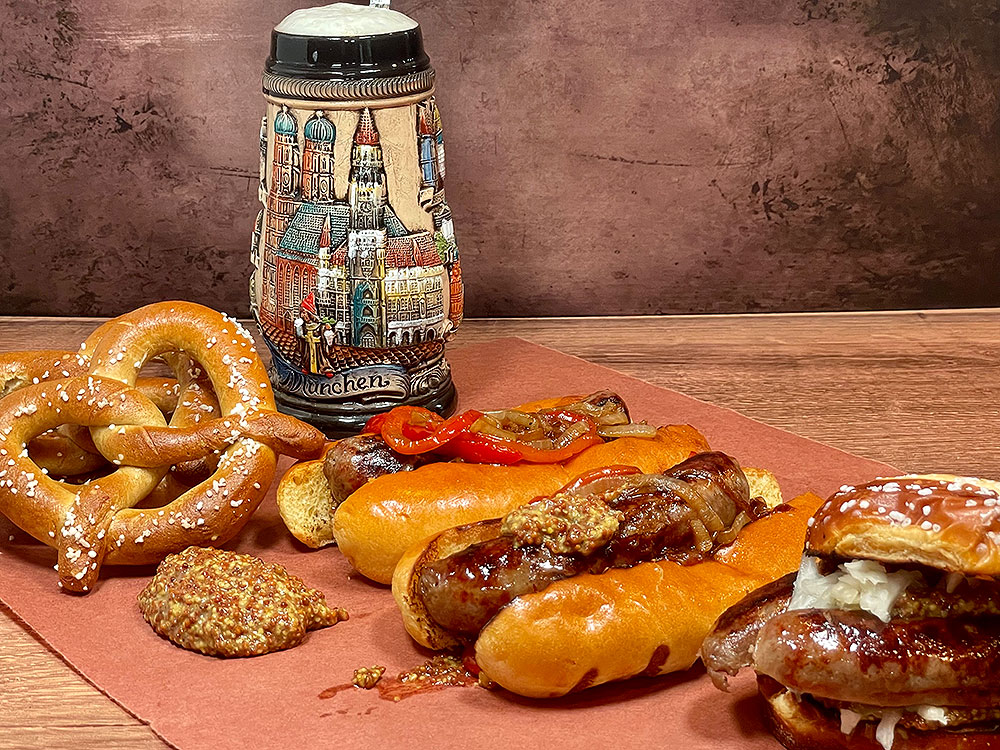 Indirect grilling bratwurst