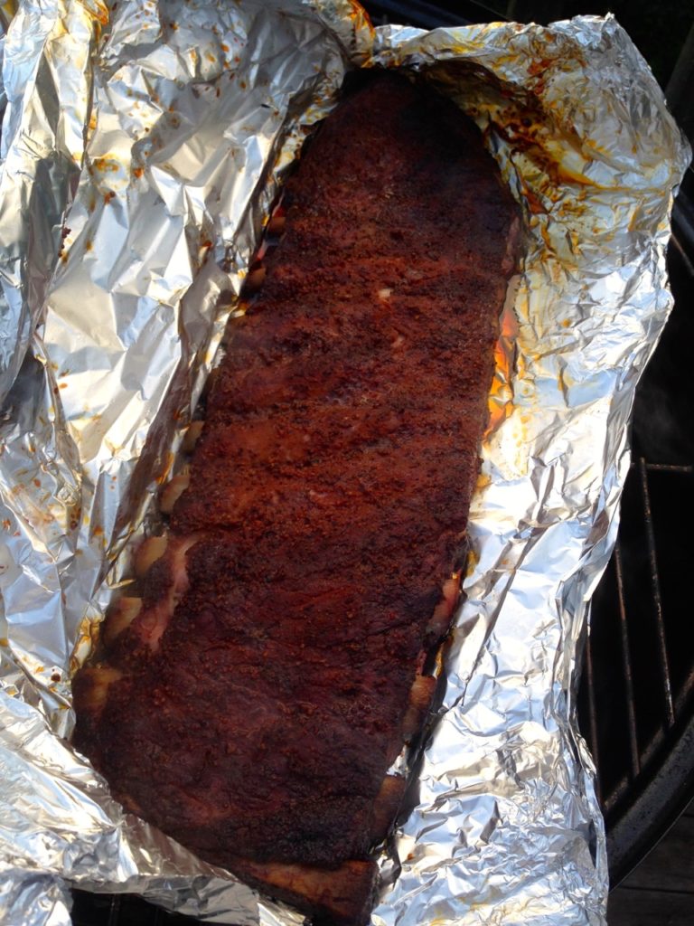 Ribs cooked in foil