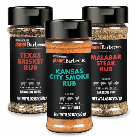 Steven Raichlen Planet Barbecue BBQ Spice Rub Seasoning – 3 Pack American Influenced Barbecue Gift Pack