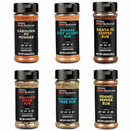 Steven Raichlen's Planet Barbecue Gourmet BBQ Rubs & Spices Gift Set 6 Pack
